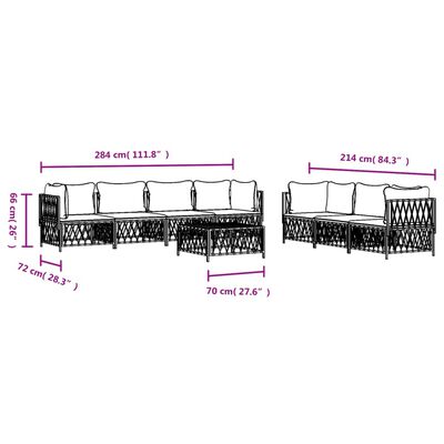 vidaXL Loungegrupp 8 delar med dynor antracit steel