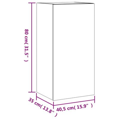 vidaXL Väggmonterad tv-bänk LED svart 40,5x35x80 cm