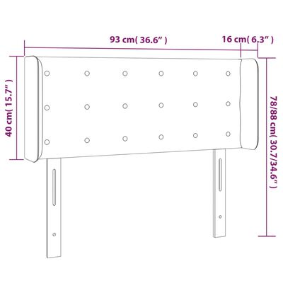 vidaXL Sänggavel LED cappuccino 93x16x78/88 cm konstläder