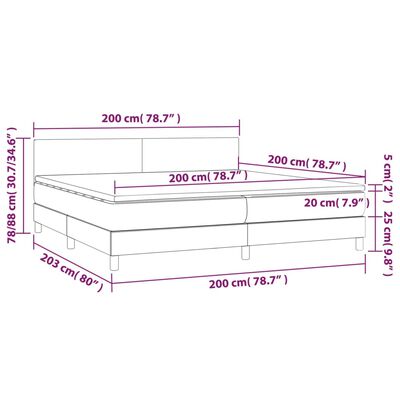 vidaXL Ramsäng med madrass svart 200x200 cm konstläder