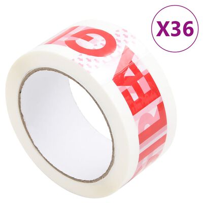 vidaXL Förpackningstejp 36 st FRAGILE vit 48 mm x 66 m