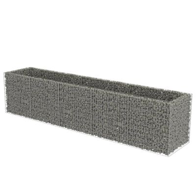 vidaXL Planteringsgabion upphöjd galvaniserat stål 450x90x100 cm