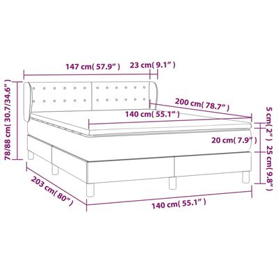 vidaXL Ramsäng med madrass svart 140x200 cm konstläder