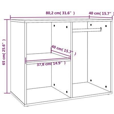 vidaXL Klädskåp vit 80x40x65 cm konstruerat trä