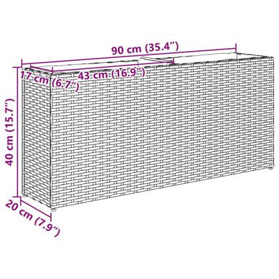 vidaXL Odlingslådor med 2 krukor 2 st brun 90x20x40 cm konstrotting