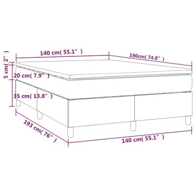 vidaXL Ramsäng med madrass mörkgrå 140x190 cm tyg