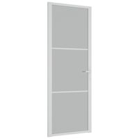 vidaXL Innerdörr 76x201,5 cm vit matt glas och aluminium