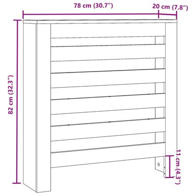 vidaXL Elementskydd rökfärgad ek 78x20x82 cm konstruerat trä