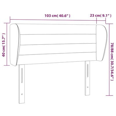 vidaXL Sänggavel med kanter blå 103x23x78/88 cm tyg