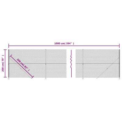 vidaXL Gunnebostängsel med stolpsko grön 2x10 m