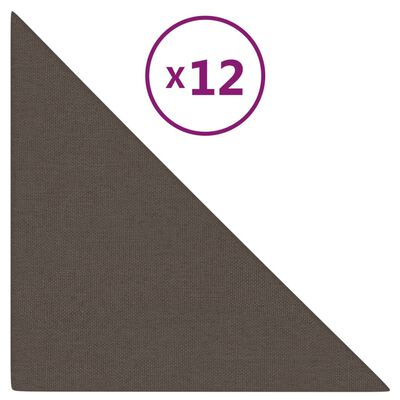 vidaXL Väggpaneler 12 st taupe 30x30 cm tyg 0,54 m²