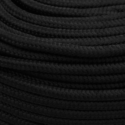 vidaXL Rep svart 6 mm 25 m polyester