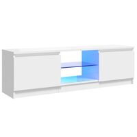 vidaXL TV-bänk med LED-belysning vit högglans 120x30x35,5 cm