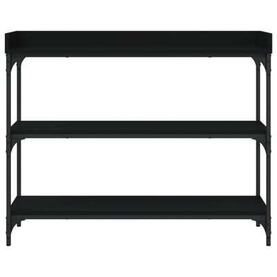 vidaXL Konsolbord med hyllor svart 100x30x80 cm