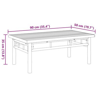 vidaXL Soffbord 90x50x35 cm bambu