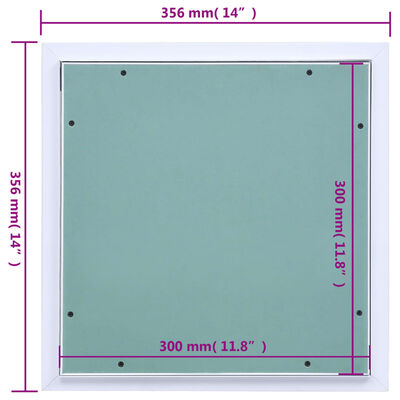 vidaXL Inspektionslucka med aluminiumram och gipsskiva 300x300 mm