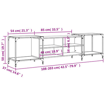 vidaXL Tv-bänk svart 203x37x50 cm konstruerat trä