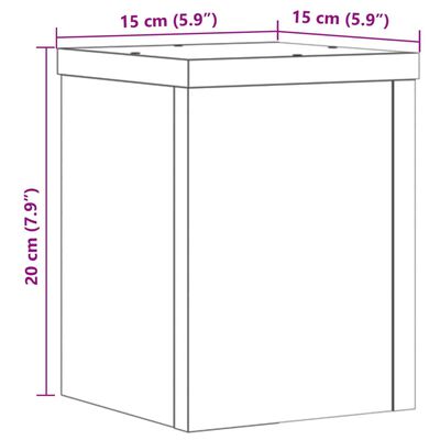 vidaXL Växtställ 2 st svart 15x15x20 cm konstruerat trä