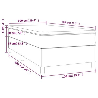 vidaXL Ramsäng med madrass svart 100x200 cm konstläder