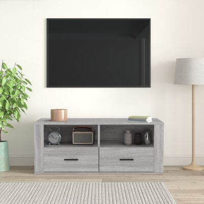 vidaXL TV-bänk grå sonoma 100x35x40 cm konstruerat trä