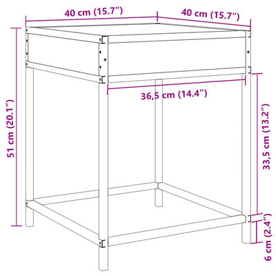 vidaXL Sängbord med Infinity LEDs svart 40x40x51 cm