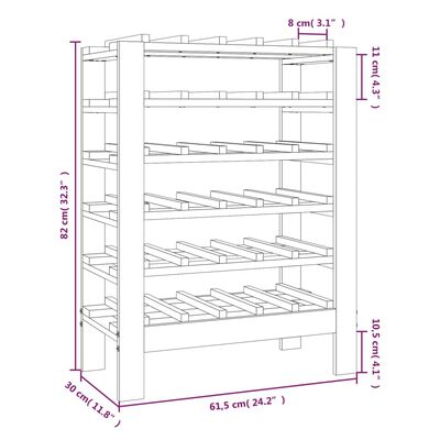 vidaXL Vinställ 61,5x30x82 cm massiv furu