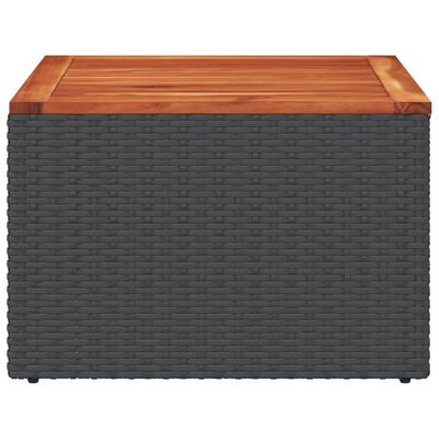 vidaXL Trädgårdsbord svart 55x55x37 cm konstrotting och akaciaträ