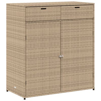 vidaXL Trädgårdsskåp beige 105x55x113 cm konstrotting