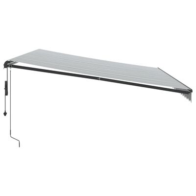 vidaXL Markis automatiskt infällbar med LEDs antracit&vit 500x300 cm