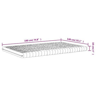 vidaXL Skummadrass vit 140x190 cm 7-zoner hårdhet 20 ILD