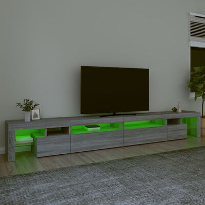 vidaXL Tv-bänk med LED-belysning grå sonoma 290x36,5x40 cm