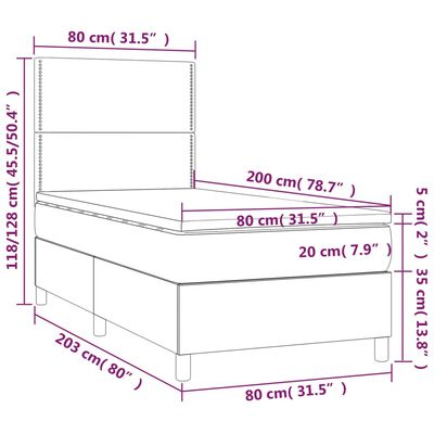 vidaXL Ramsäng med madrass svart 80x200 cm konstläder