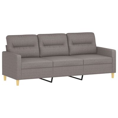 vidaXL 3-sitssoffa med fotpall taupe 180 cm tyg