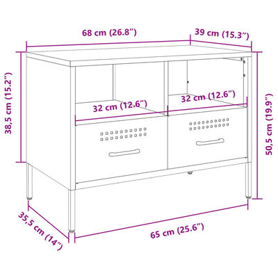 vidaXL TV-skåp olivgrön 68x39x50,5 cm stål