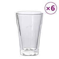 vidaXL Glaskoppar dubbelväggiga 6 st 450 ml