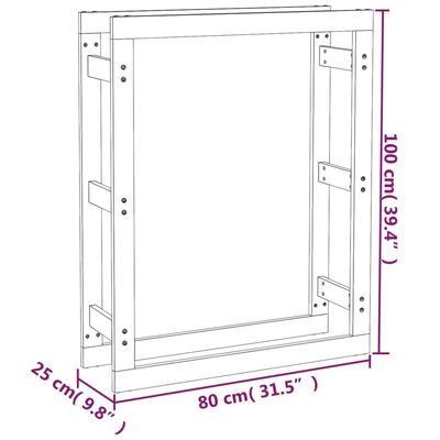 vidaXL Vedställ grå 80x25x100 cm massiv furu