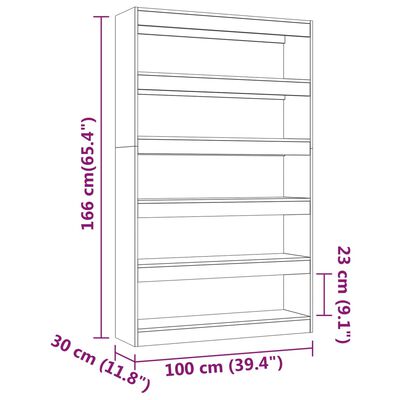 vidaXL Bokhylla/Rumsavdelare högglans vit 100x30x166 cm