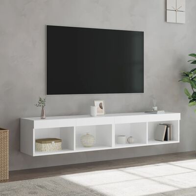 vidaXL TV-bänk med LED-belysning 2 st vit 80x30x30 cm