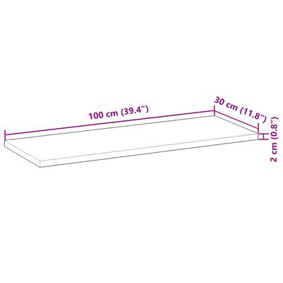 vidaXL Svävande hyllor 4 st 100x30x2 cm obehandlat massivt akaciaträ