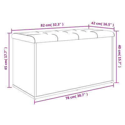 vidaXL Förvaringsbänk sonoma-ek 82x42x45 cm konstruerat trä