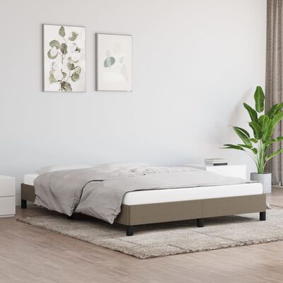 vidaXL Sängram utan madrass taupe 140x190 cm tyg