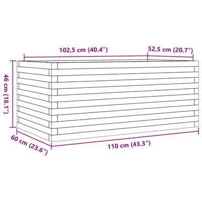 vidaXL Odlingslåda 110x60x46 cm massivt douglasträ