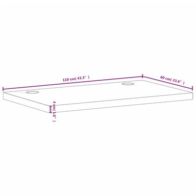 vidaXL Bordsskiva 110x60x4 cm massivt bokträ