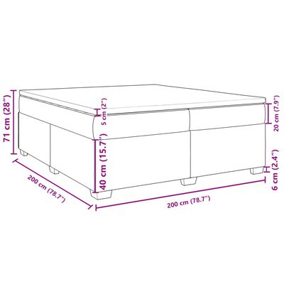 vidaXL Ramsäng med madrass mörkgrön 200x200 cm sammet