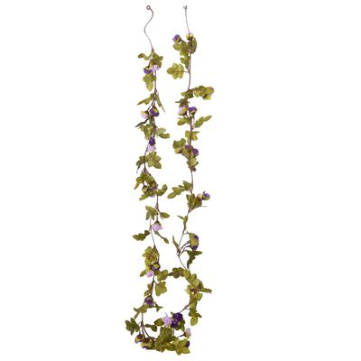 vidaXL Julkransar med blommor 6 st lila 250 cm