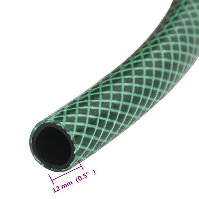 vidaXL Trädgårdsslang med kopplingar grön 0,5" 10 m PVC
