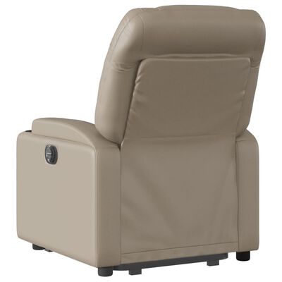 vidaXL Reclinerfåtölj med uppresningshjälp cappuccino konstläder