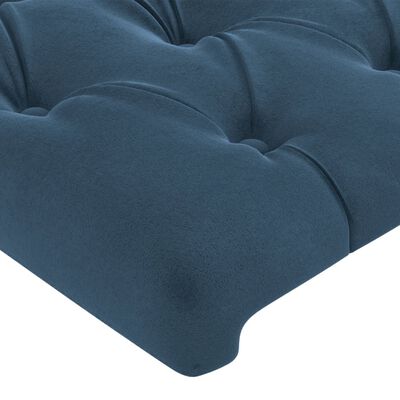 vidaXL Sänggavel med kanter mörkblå 163x23x118/128 cm sammet