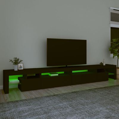 vidaXL Tv-bänk med LED-belysning svart 290x36,5x40 cm