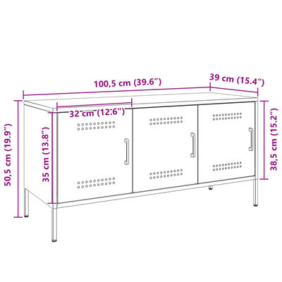 vidaXL TV-skåp rosa 100,5x39x50,5 cm stål